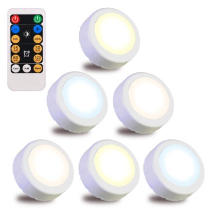 LED Puck Under Cabinet Light Remote by 3AAA battery
