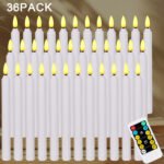 Battery Operated LED Taper Candles with Rrmote MAX2000 hours run time by 2AA Batteries H9" Flamless Candle - Image 2