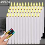 Battery Operated LED Taper Candles with Rrmote MAX2000 hours run time by 2AA Batteries H9" Flamless Candle