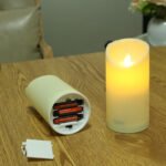 Set 3 LED Moving Flame Pillar candles by 3AAA battery - Image 5