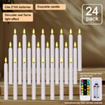 Battery Operated LED Taper Candles with Rrmote MAX2000 hours run time by 2AA Batteries H9" Flamless Candle - Image 4