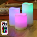 Set 3 Led Pillar Candles Remote by 3AAA battery
