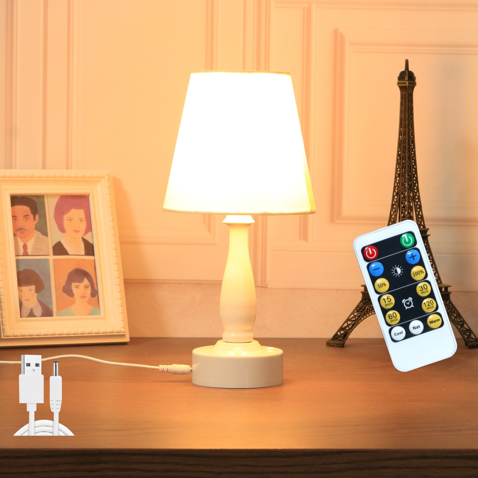白杆 RECHARGEABLE LED TABLE LAMP WITH REMOTE CONTROL - Image 1